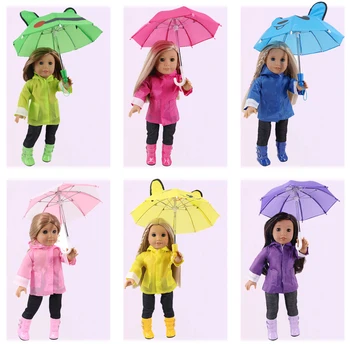 5 ADET oyuncak bebek giysileri Ayakkabı Şemsiye Renkli El Yapımı Yağmurluk Seti 43cm Yeniden Doğmuş Bebek Bebek ve 18 İnç AG Bebek, bizim Nesil Bebek