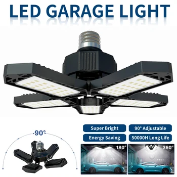 LED garaj ışığı deformasyon katlanır lamba ev tavan lambaları yüksek ışık ev kapalı ışık garaj atölyesi depo aydınlatma
