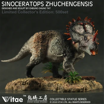 STOKTA VAR! Vıtae 1: 35 Ölçekli Çin Sinoceratops Şekil Triceratops Ceratopsidae Dinozor Modeli Baz Oyuncak Toplayıcı Dekorasyon