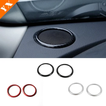 Karbon Gümüş Kırmızı Araba Dashboard Hoparlör Ses Halka Kapak Ses Sticker Çerçeve Trim İçin Mazda CX-3 CX 3 Aksesuarları 2016-2018