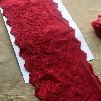 koyu kırmızı 22 cm geniş etek etek kumaş ev tekstili giyim aksesuarları DIY nakış pamuk bebek giysileri dantel