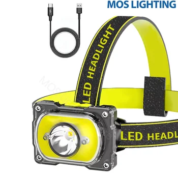 Yeni LED çift ışık kaynağı parlama far Cob açık su geçirmez far gece balıkçılık bakım bisiklet gece çalışan devriye