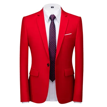 16 Renk Erkek Damat Düğün İnce Blazers Erkek Kore Bir Düğme Rahat İş resmi giysi Smokin Takım Elbise Ceket Artı Boyutu 6XL-M