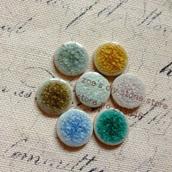 20MM 30 Adet Mix Renkler Düz Taban Kristal Sır Çin Seramik Porselen Boncuk Takı Bulguları Aksesuarları