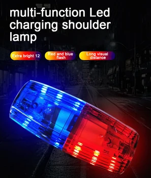 LED Omuz Taktik Polis El Feneri Klip USB Şarj Edilebilir Meşale Bisiklet Arka Lambası Kask Uyarı ışığı Bisiklet Aksesuarları