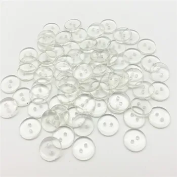 1000 adet 12.5 mm Şeffaf Reçine Yuvarlak 2 Delik Düğmeler Dikiş Giyim Aksesuarları Şeffaf Düğme