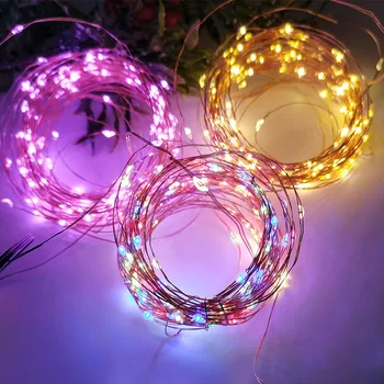5-10M Bakır Tel Led pil ışığı Dize Peri İşık Garland Noel Led ışıkları Düğün Parti Led Ev dekorasyon ışıkları