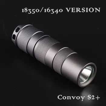 18350/16340 sürüm Konvoy S2+ Gri Cree XML2 U2-1A EDC LED El feneri,meşale,lanterncamping ışık, lamba,bisiklet için