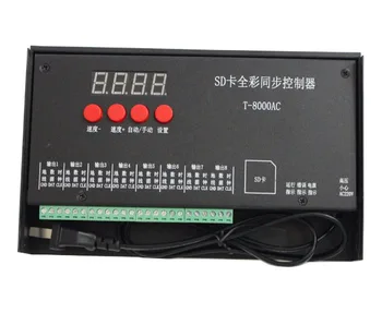 8192 Piksel T8000 T-8000A AC 220 V / 110VSD Kartı Piksel Denetleyici WS2801 WS2812B WS2811 LPD8806 RGB LED Şerit Denetleyici DC5V