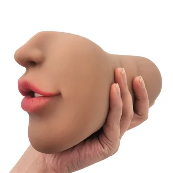 Yeni 3D Ağız Oral Seks Erkek Masturbator Gerçek Derin Boğaz Oral Fincan Dil Diş Yapay Cep Vajina Yetişkin Seks Oyuncak erkekler için