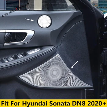 Araba Kapı Hoparlör Tweeter Hoparlör Ses Pedi krom çerçeve Trim Hyundai Sonata DN8 2020 -2022 Paslanmaz İç Aksesuarları