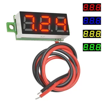 0.28 İnç 2.5 V-30V Mini Dijital Voltmetre voltmetre Metre Kırmızı / Mavi / sarı / yeşil LED Ekran Elektronik Parçalar Aksesuarları