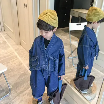 Çocuk Giyim Çocuk Takım Elbise denim ceket + kot Pantolon Kış Bahar bebek Erkek giyim seti Eşofman kıyafet 2-8 yıl