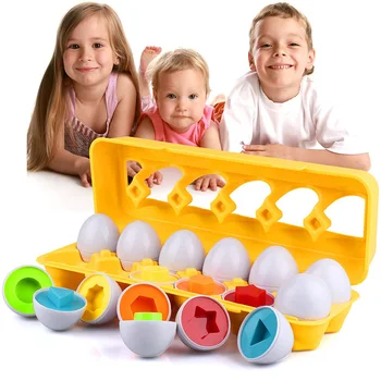Montessori Eşleştirme paskalya yumurtaları Bulmaca Oyuncak Bebek Öğrenme Renk Şekil Tanıma Sıralama İstifleme Paskalya Yumurtası Oyuncak Akıllı Yumurta Şekli