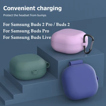 Samsung İçin Yumuşak Dava Galaxy Tomurcukları 2 Pro Buds2 Tomurcukları Canlı Kapak Samsung İçin Silikon Kapak Buds2 Pro Kulaklık Dava Anahtarlık İle 