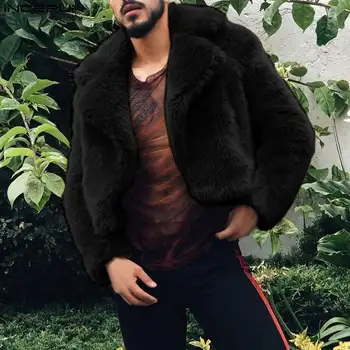 INCERUN Erkekler Ceketler Katı Renk Yaka Uzun Kollu Açık Dikiş Peluş Streetwear Casual Mahsul Palto Şık Eğlence Erkek Giyim