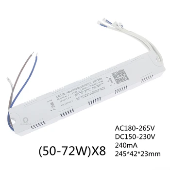 1 adet AC180-265V 2.4 G Akıllı LED Sürücü 50-72Wx8 240mA DC150-230V RF Uzaktan App Bluetooth Kontrol Renkli Karartma Transformatörleri