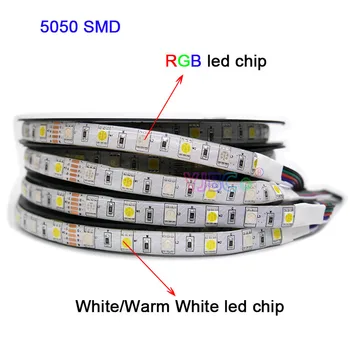5 m / grup DC12V 24 V 60 leds / M LED şerit ışık RGB +( beyaz / sıcak beyaz) RGBW RGBWW RGB SKK SMD 5050 esnek lamba bant IP20 / IP67