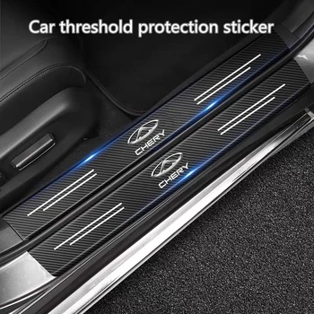 Karbon Fiber Araba Sticker Şerit Otomatik Kapı Eşik Bant Chery Tiggo İçin 7 Pro 8 4 5 3 2 T11 5X Muska Fora QQ IQ Fulwin Arrizo 5