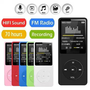 Bluetooth uyumlu Mp3 Müzik Çalar Kayıpsız Taşınabilir Fm Radyo Harici Ultra ince Öğrenci Mp3 Kaydedici