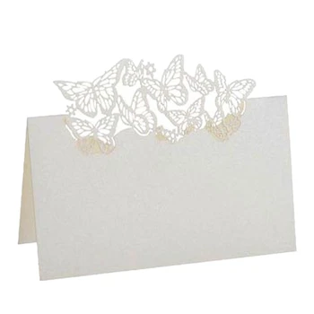 50/100 adet İçi Boş Kelebek Yer Kartları Kişiselleştirilmiş Lazer Düğün Koltuk kart masası Dekor için Parti İş Resepsiyon İsim Kartları