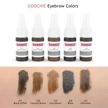 Goochie 15ml Micropigmentacion Dövme Mürekkebi Organik Kalıcı Makyaj Pigmenti Kaş Dudak Eyeliner için
