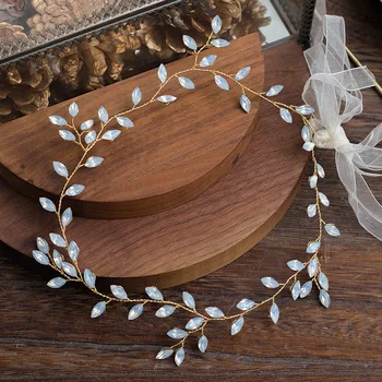 Batı düğün takısı Headdress Gelin El Yapımı Kristal saç aksesuarları Taç Çiçek Kristal Saç Süsleri