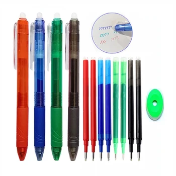 0.7 mm Sihirli Silinebilir Kalem Basın Jel Kalem Seti 8 Renk Silinebilir Dolum Çubuk jel mürekkep Kırtasiye Geri Çekilebilir Kalemler Yıkanabilir Kolu Çubuklar