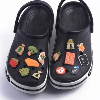 Sevimli Dolar Ayakkabı Takılar Crocks Ayakkabı Dekorasyon Ekipmanları Silikon Düğme Aksesuarları