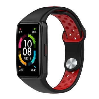 Silikon saat kayışı Huawei Band 6 Bileklik Nefes Spor Watchband Değiştirme Bilezik Huawei Onur Band 6 Kayış