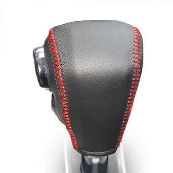Siyah Hakiki Deri El dikişli manuel vites topuzu Kapakları Honda CRV için CR-V 2012 2013 2014 Otomatik