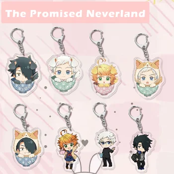 Karikatür Söz Verdi Neverland Anahtarlık Emma Norman Ray Kedi Karakterler Serisi Anime Koleksiyonu Anahtarlık sırt Çantası Kolye