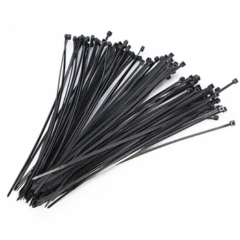 100 ADET Kendinden kilitlemeli Plastik Naylon Kravat Siyah kablo bağı Sabitleme Halkası kablo bağı Zip Sarar Kayış Naylon kablo bağı