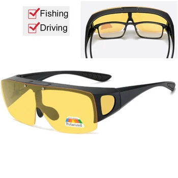 2022 Flip Up Polarize Güneş Gözlüğü Erkekler Kadınlar Plastik Çerçeve UV400 Gözlük açık sürüş balıkçılık spor Fit Üzerinde güneş gözlüğü Kapağı