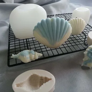 3D Kabuk Mum Kalıp El Yapımı Mum Yapımı Kabuklu Aromaterapi Alçı Kalıpları Kokulu Mum Kalıp Silikon Tarak Sabun Kalıp 1 ADET