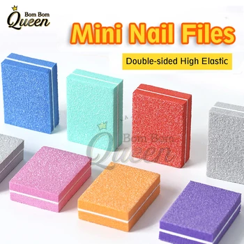 Mini Nail Art Tampon Blok Renkli 100/180 Grit Çift Taraflı Sünger Tırnak Parlatıcı Zımpara Blokları Pedikür Manikür Araçları