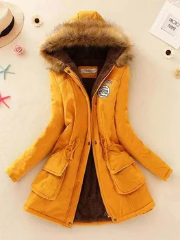 16 Renk Kadın Pamuk Ceket Kış Rahat Gevşek Kapüşonlu Ceket Kadife Parkas İpli Fermuar Sıcak Palto 4XL 5XL