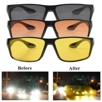 Gece Görüş Güneş Gözlüğü Parlama Önleyici Gece Görüş Sürücü Gözlük UV Koruma Güneş Gözlüğü Gözlük Araba Motosiklet sürüş gözlükleri