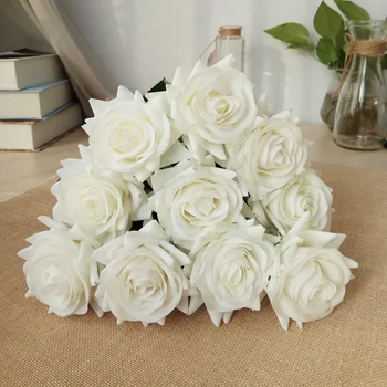 50 Adet Gerçek Dokunmatik Bahar Lateks Çiçekler Yapay Çiçekler Gül Dekoratif Çiçek Buketleri Düğün Ev Dekorasyon