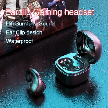 Kablosuz bluetooth Kulak Klipsi Kulaklık Oyun Kulaklık İçin Yüksek Kaliteli Kulaklık Kemik İletim Spor kulaklıklar ile Şarj Kutusu
