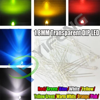 30 adet 1.8 mm kırmızı sarı mavi yeşil beyaz sarı yeşil turuncu sıcak beyaz pembe Ultra Parlak su şeffaf Şeffaf DIP LED