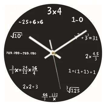 Yeni Yaratıcı Matematik duvar saati 30cm Büyük Matematik Formülleri Saat Asılı İzle Siyah Ev Yatak Odası Dekoratif Süs