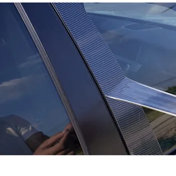 6 adet / takım Karbon Fiber Kapı Pencere Trim Pillar Mesajları Ayağı Kalıplama Kapak Fit İçin dodge şarj cihazı 2011-2021