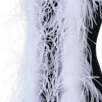 2 Metre 27 Renk Boyalı Devekuşu tüyü Boa Beyaz Tüyler Şal Eşarp Şerit Düğün Parti Elbise Dekorasyon El Sanatları Toptan