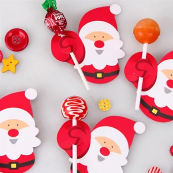 50 Adet Noel Baba Kağıt Lolipop Hediye Paketi Dekor Arpa Şeker Kartı Candycane Ürünleri Noel Dekorasyon Ev Partisi Navisad