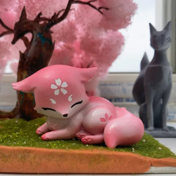 Genshin Darbe Yae Miko Tilki Kawaii Reçine Bebek Anime Heykelcik Cosplay Sahne Ev Dekorasyon Hediyeler Koleksiyonu