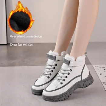 Kadın botları Martin ÇİZMELER kadın rahat pamuklu ayakkabılar öğrenciler artan Kore versiyonu sıcak kış yarım çizmeler