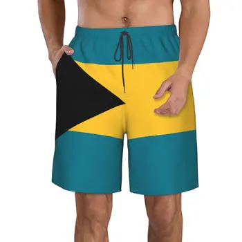 Erkek Bahamalar Bayrağı plaj pantolonları Şort Sörf M-2XL Polyester Mayo Koşu