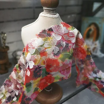 2 Metre Işlemeli Dantel Trim Elbise Örgü tül çiçek Kumaş Iç Çamaşırı Sutyen El Yapımı Kanepe Perde Elbise Aksesuarları