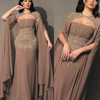Elbiseler De Soirée Dubai Kaftan Boncuklu Abiye Özel 2022 Uzun Kristaller Zarif Şifon Vintage Elbisesi Artı Boyutu Balo